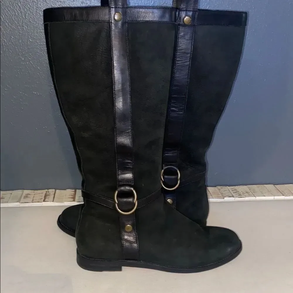 Nike Air Cole Haan Black Knee-High Women's Boots With buckle 9B